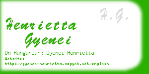 henrietta gyenei business card